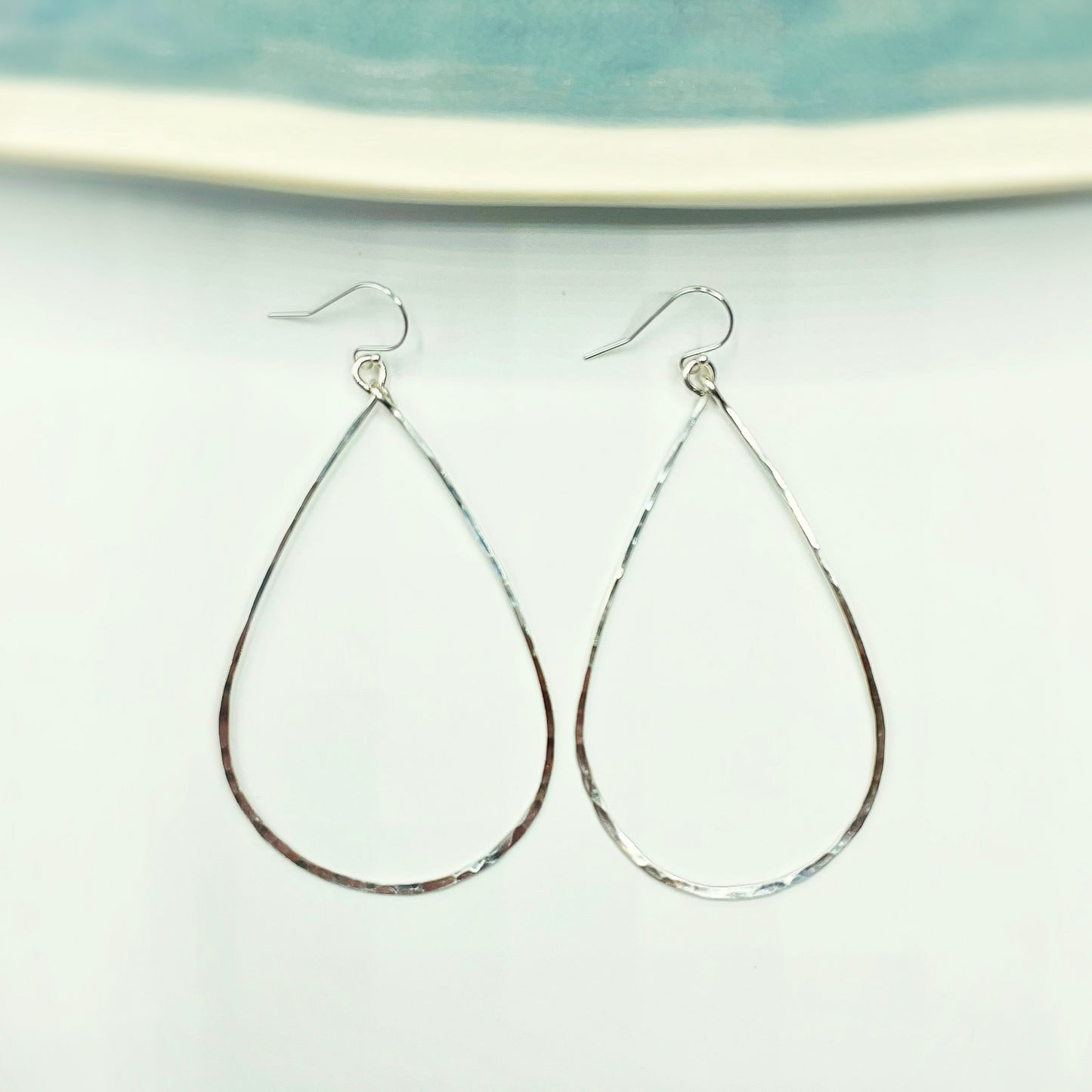 Raindrop Hoops - Blue Sky Feathers
