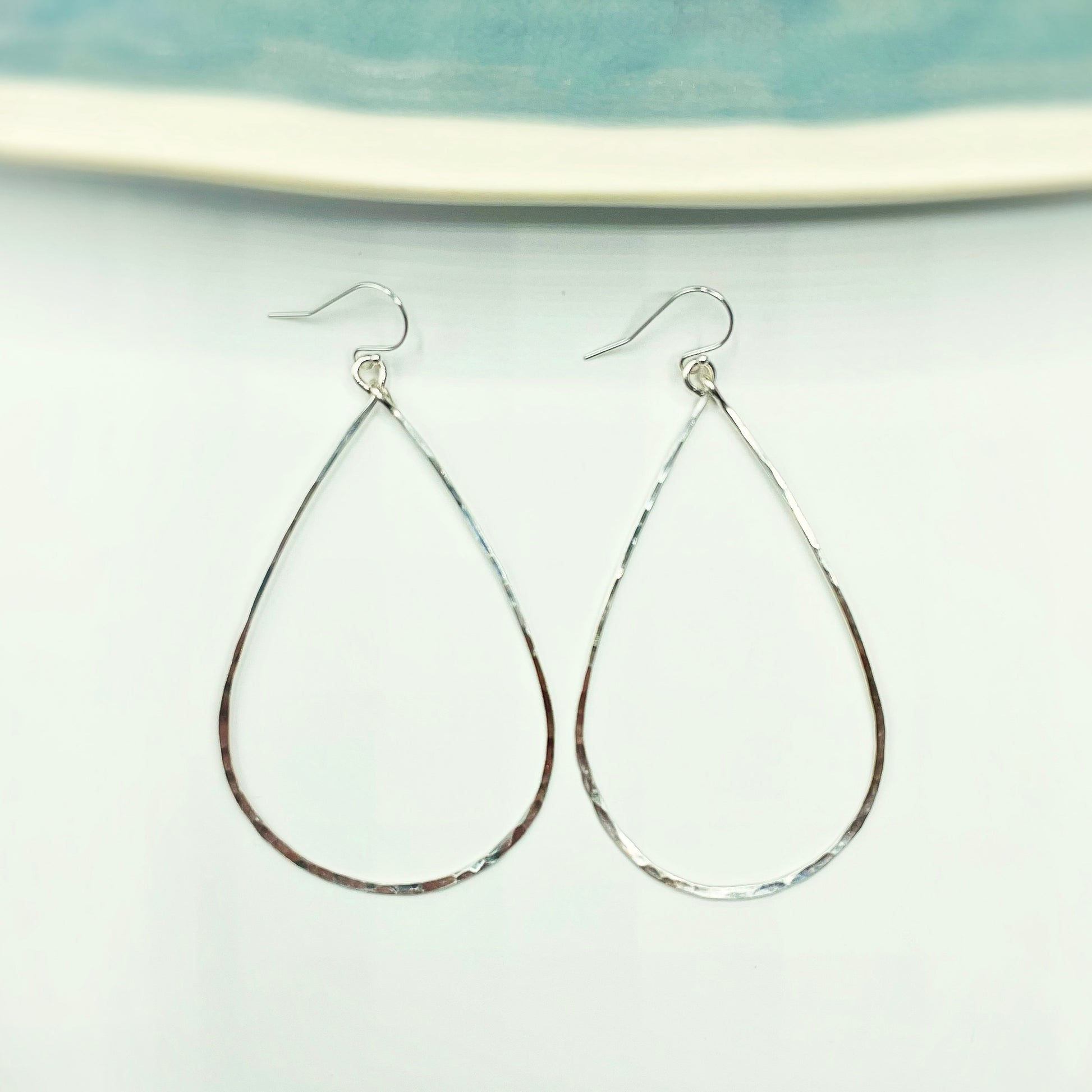 Raindrop Hoops - Blue Sky Feathers