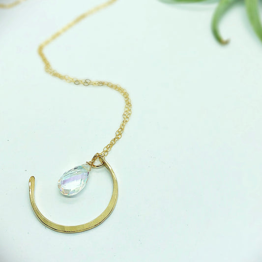 Sparkle Luna Necklace - Blue Sky Feathers