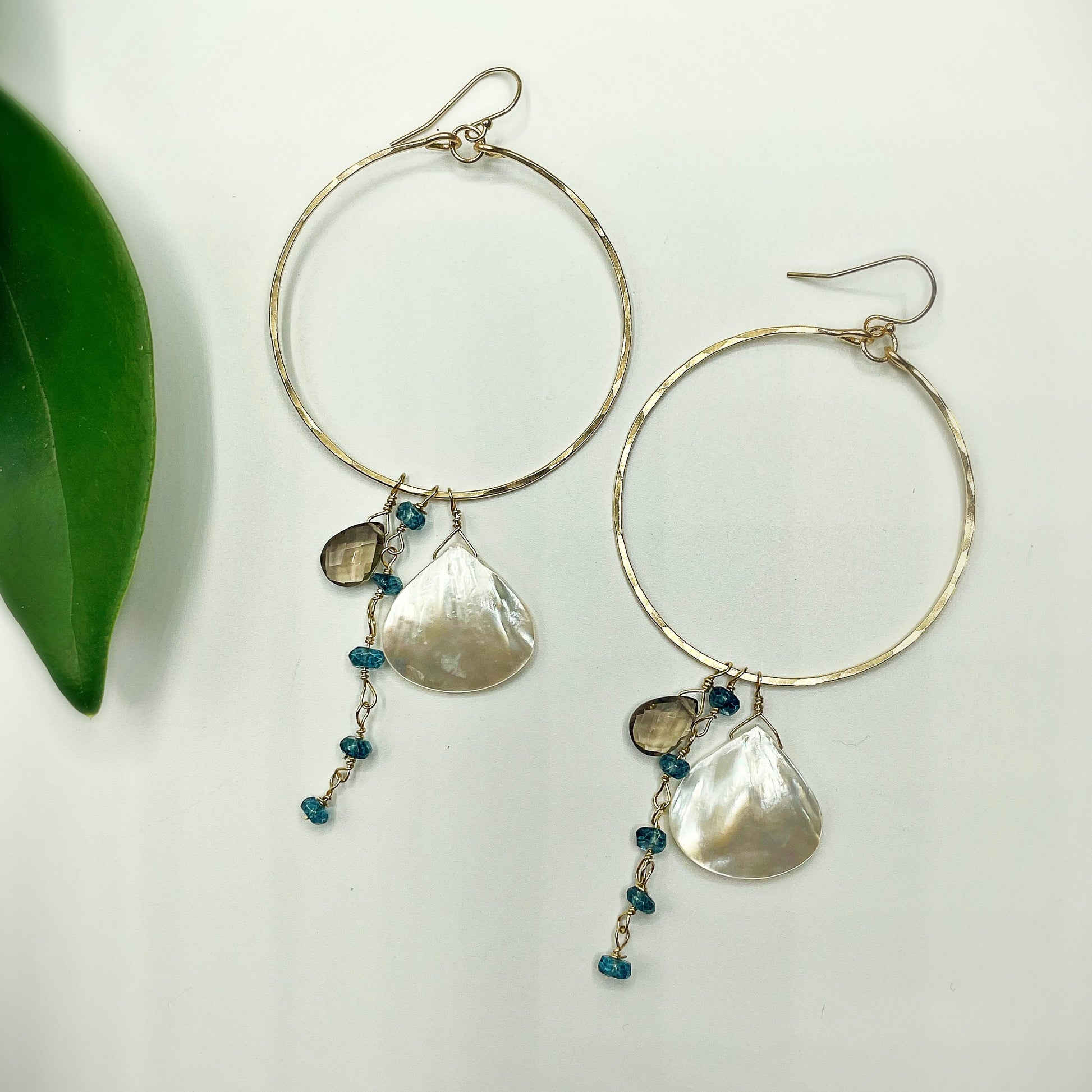 Fallen Leaf Beach Hoops - Blue Sky Feathers