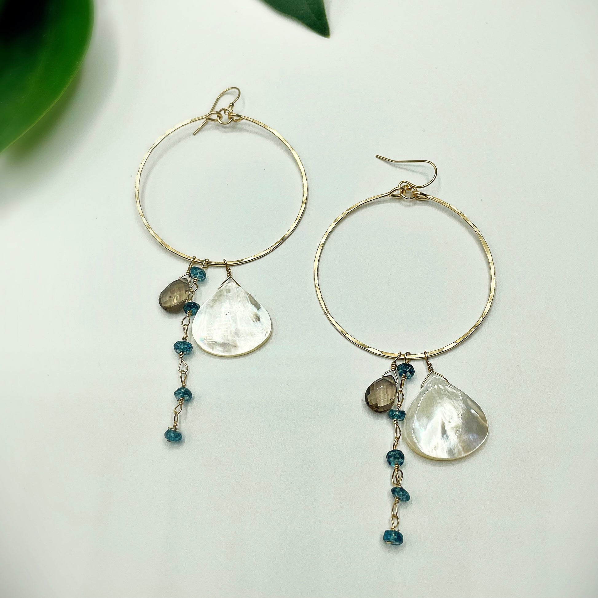 Fallen Leaf Beach Hoops - Blue Sky Feathers