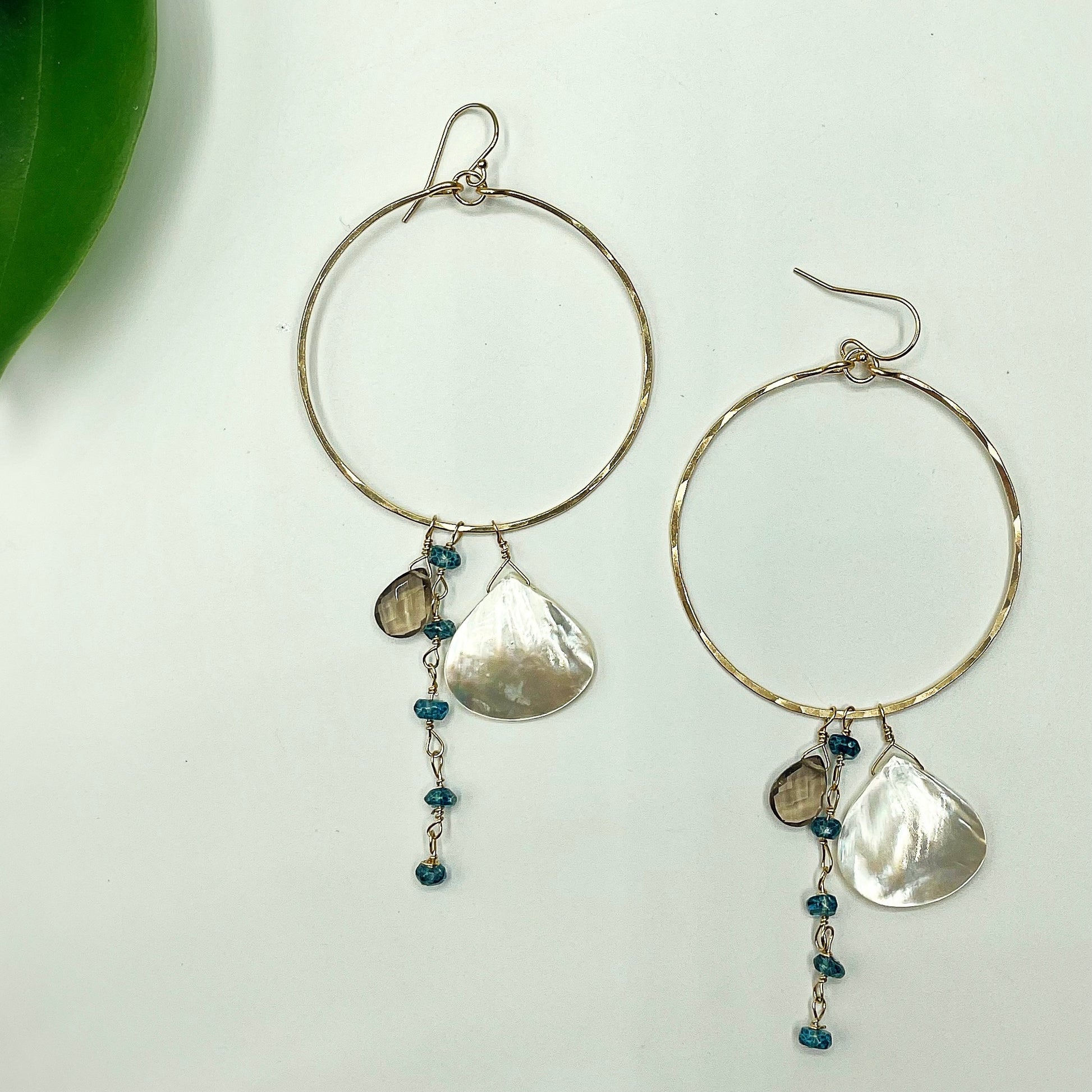Fallen Leaf Beach Hoops - Blue Sky Feathers