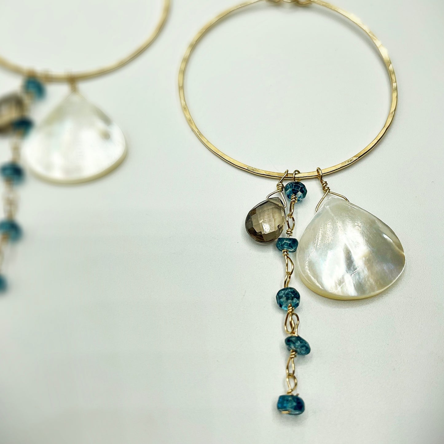 Fallen Leaf Beach Hoops - Blue Sky Feathers