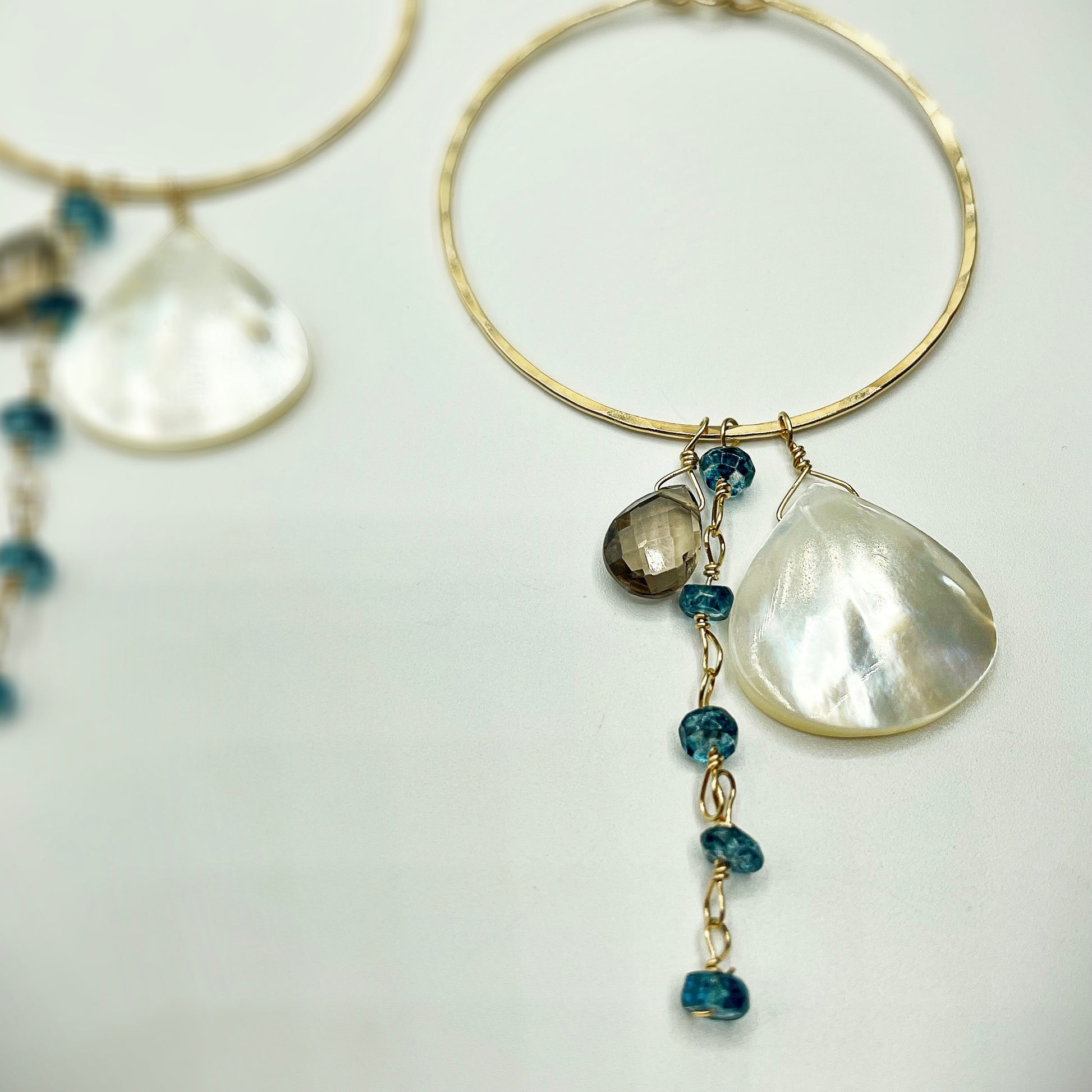 Fallen Leaf Beach Hoops - Blue Sky Feathers