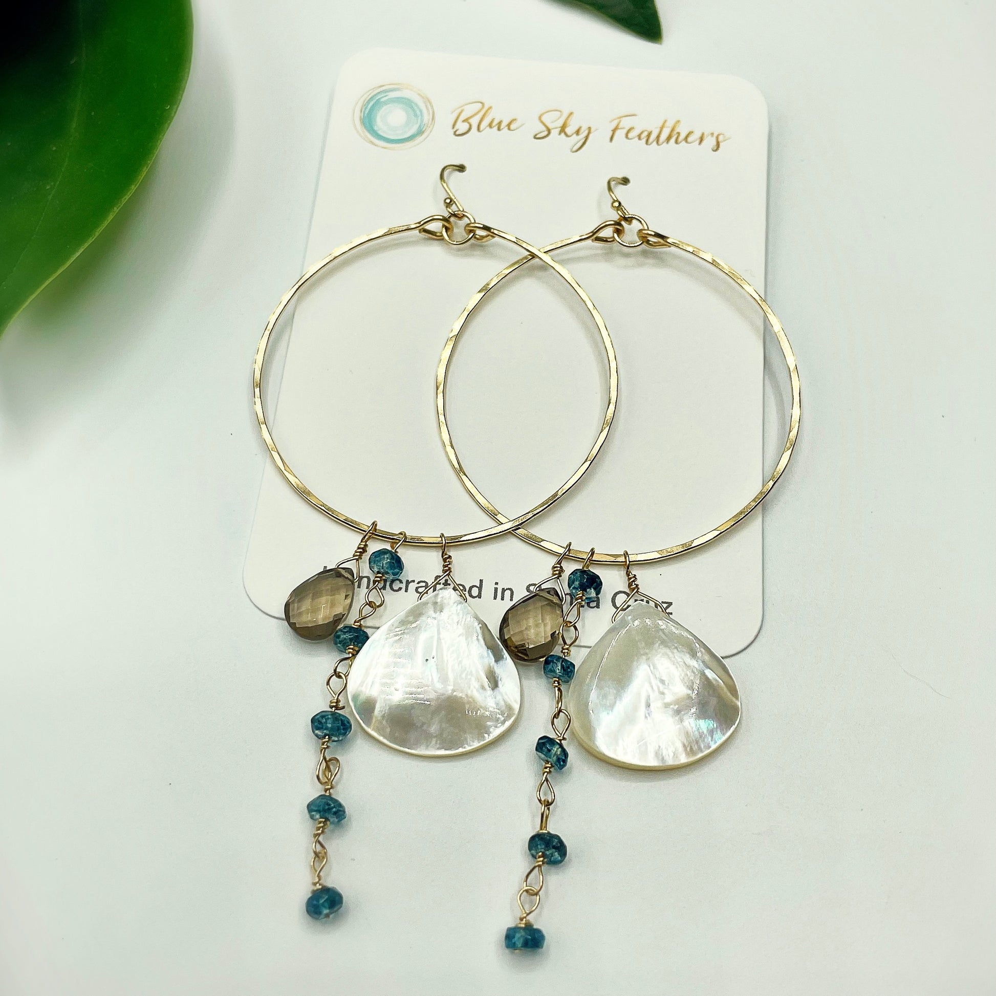 Fallen Leaf Beach Hoops - Blue Sky Feathers