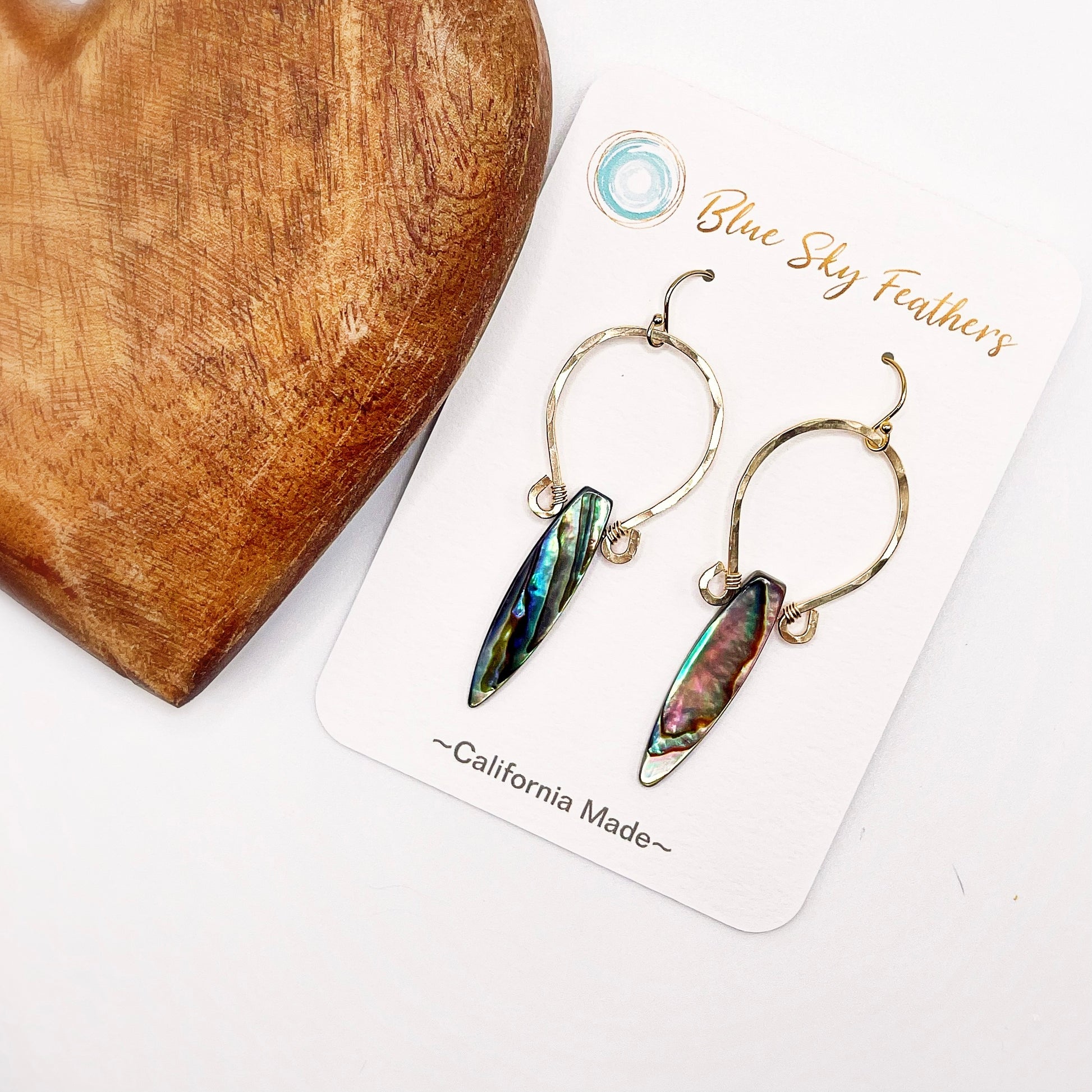Beach Babe Mini Spear Hoops - Blue Sky Feathers