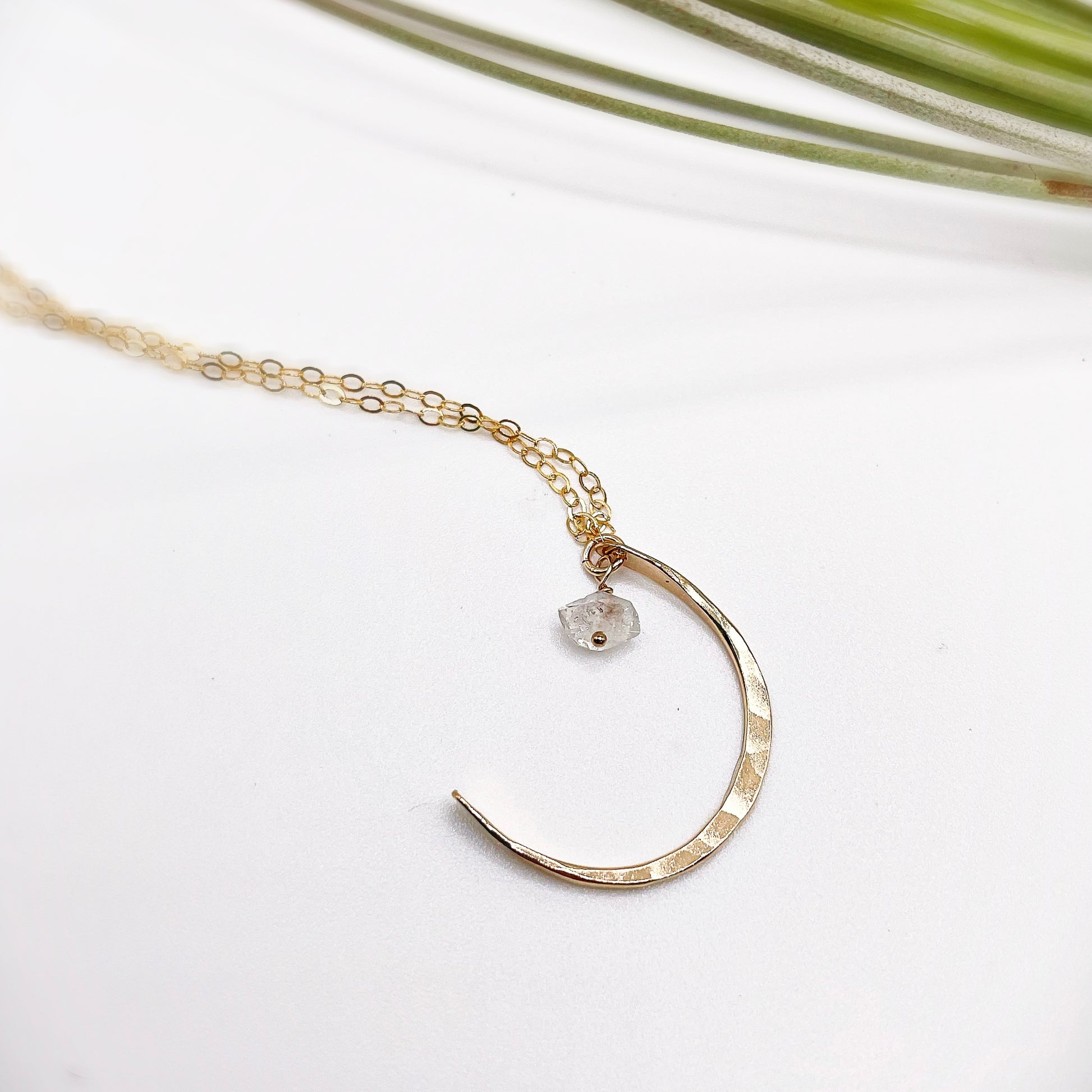 Salt Water Luna Dangle Necklace - Blue Sky Feathers