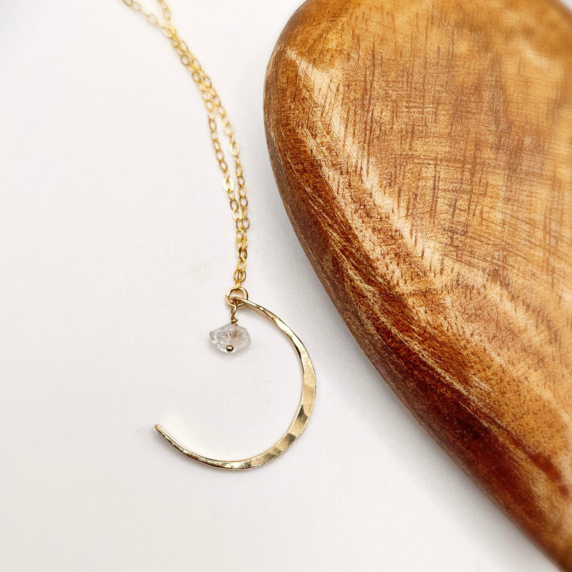 Salt Water Luna Dangle Necklace - Blue Sky Feathers