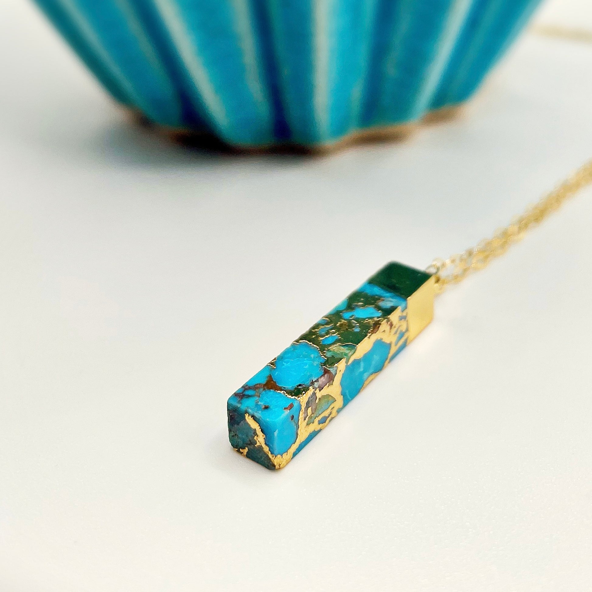 Turtle Bay Bar Necklace - Blue Sky Feathers