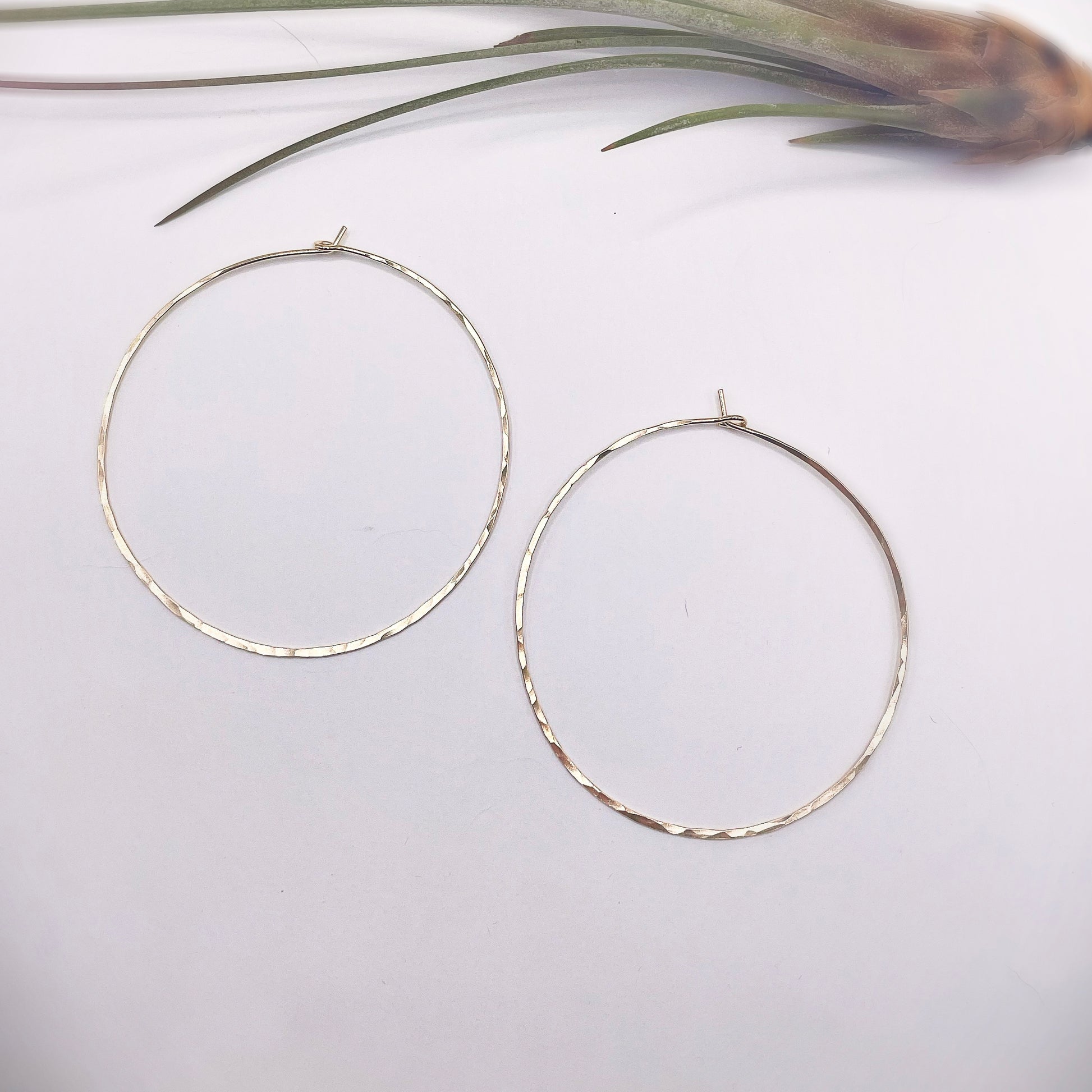 Classic Large Hoop Earrings - Blue Sky Feathers