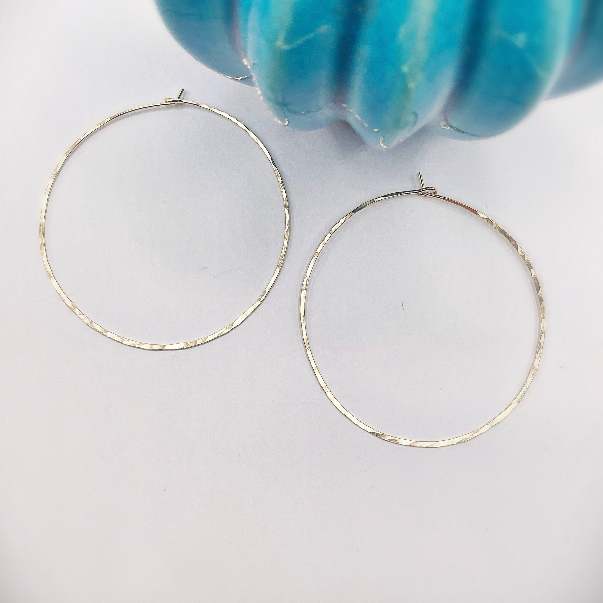 Classic Large Hoop Earrings - Blue Sky Feathers