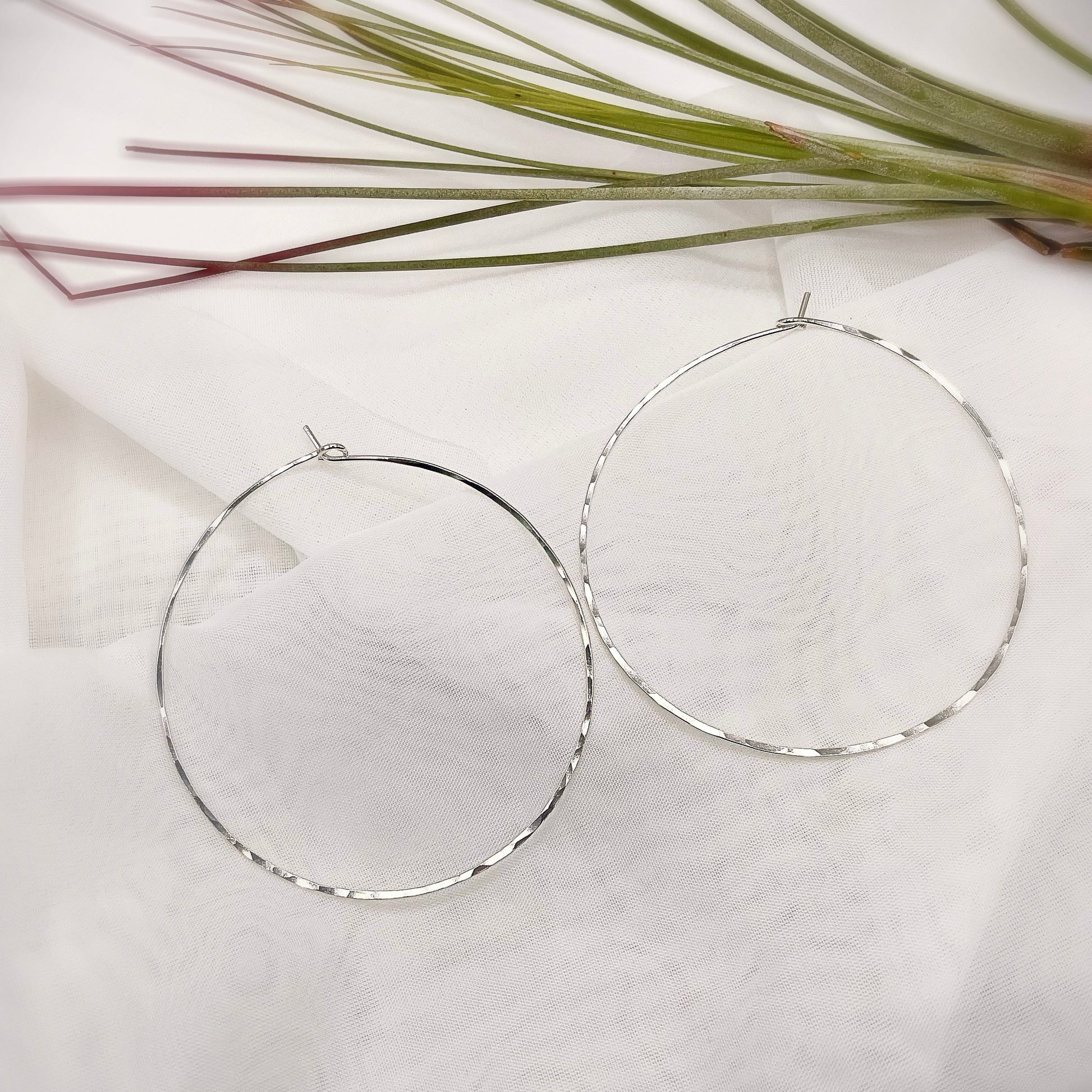 Classic Large Hoop Earrings - Blue Sky Feathers