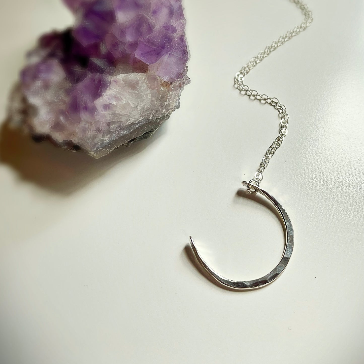 Crescent Moon Necklace - Blue Sky Feathers