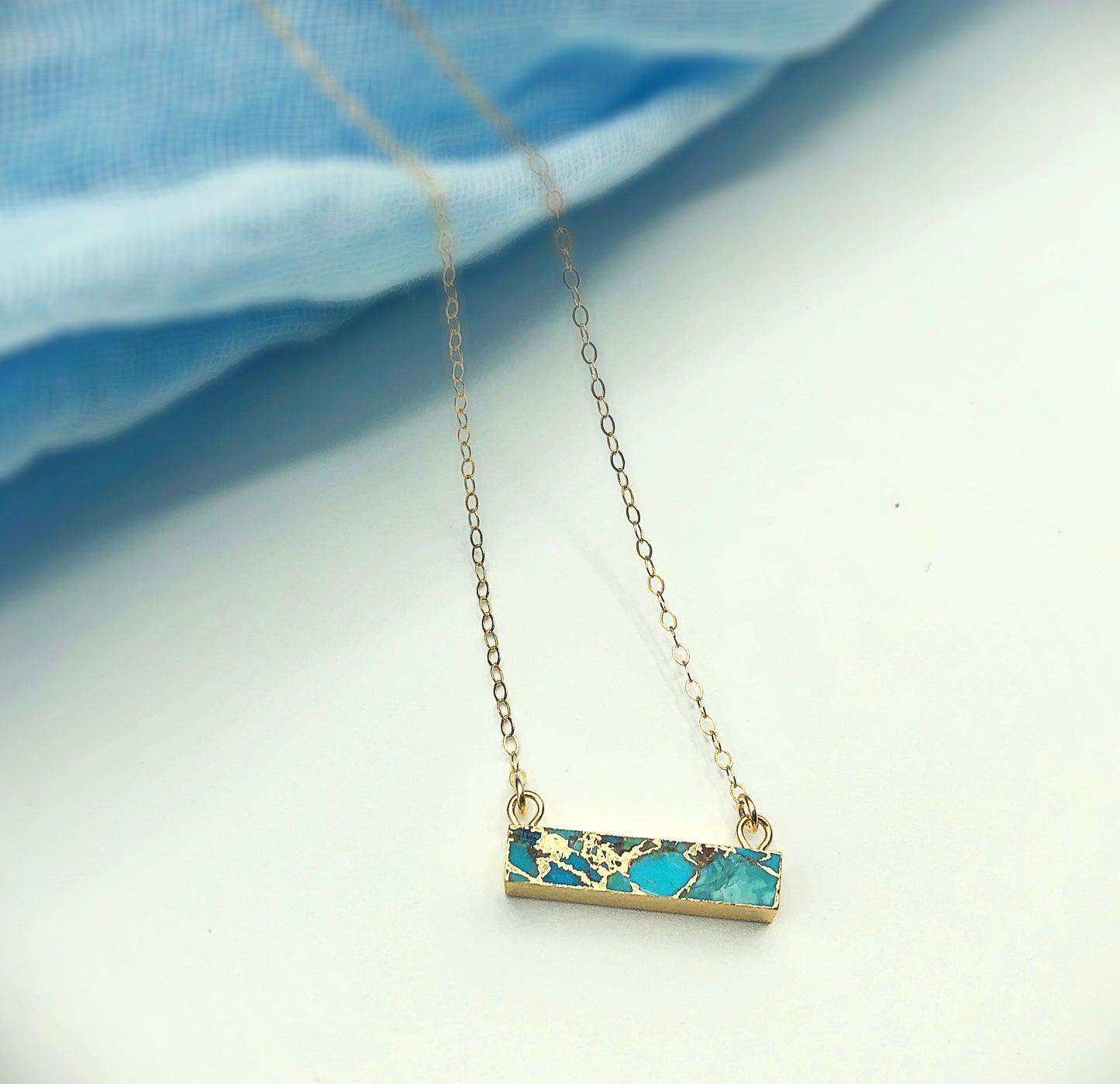 Turtle Bay Necklace - Blue Sky Feathers
