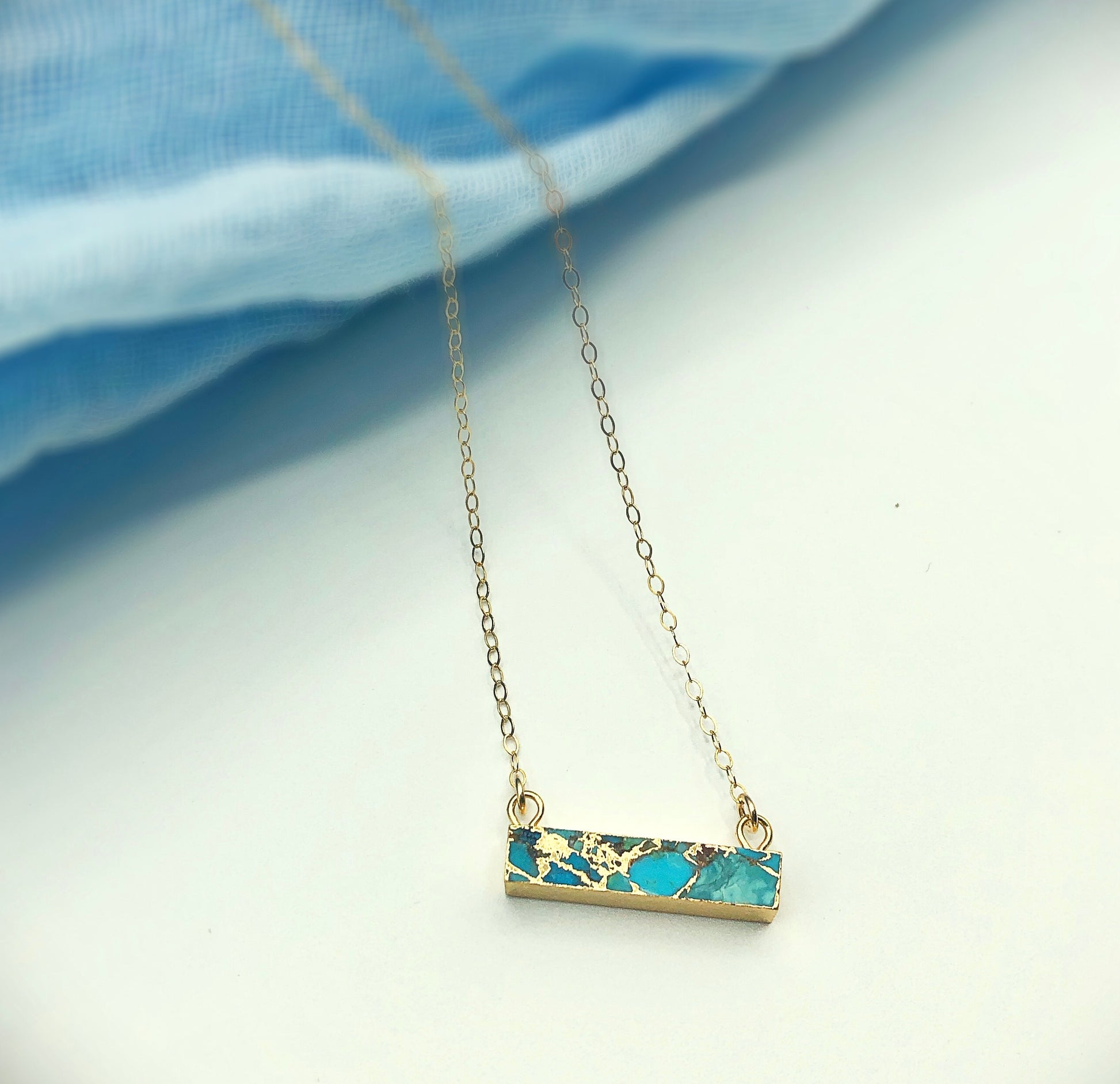 Turtle Bay Necklace - Blue Sky Feathers