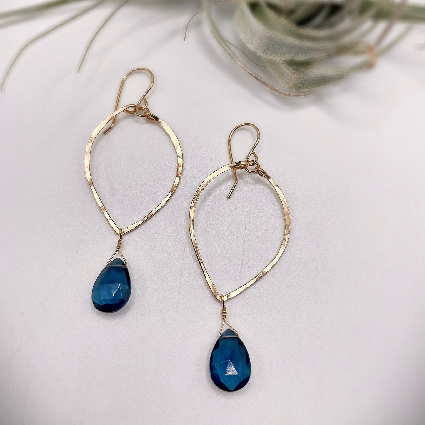 Topaz Leaf Hoops