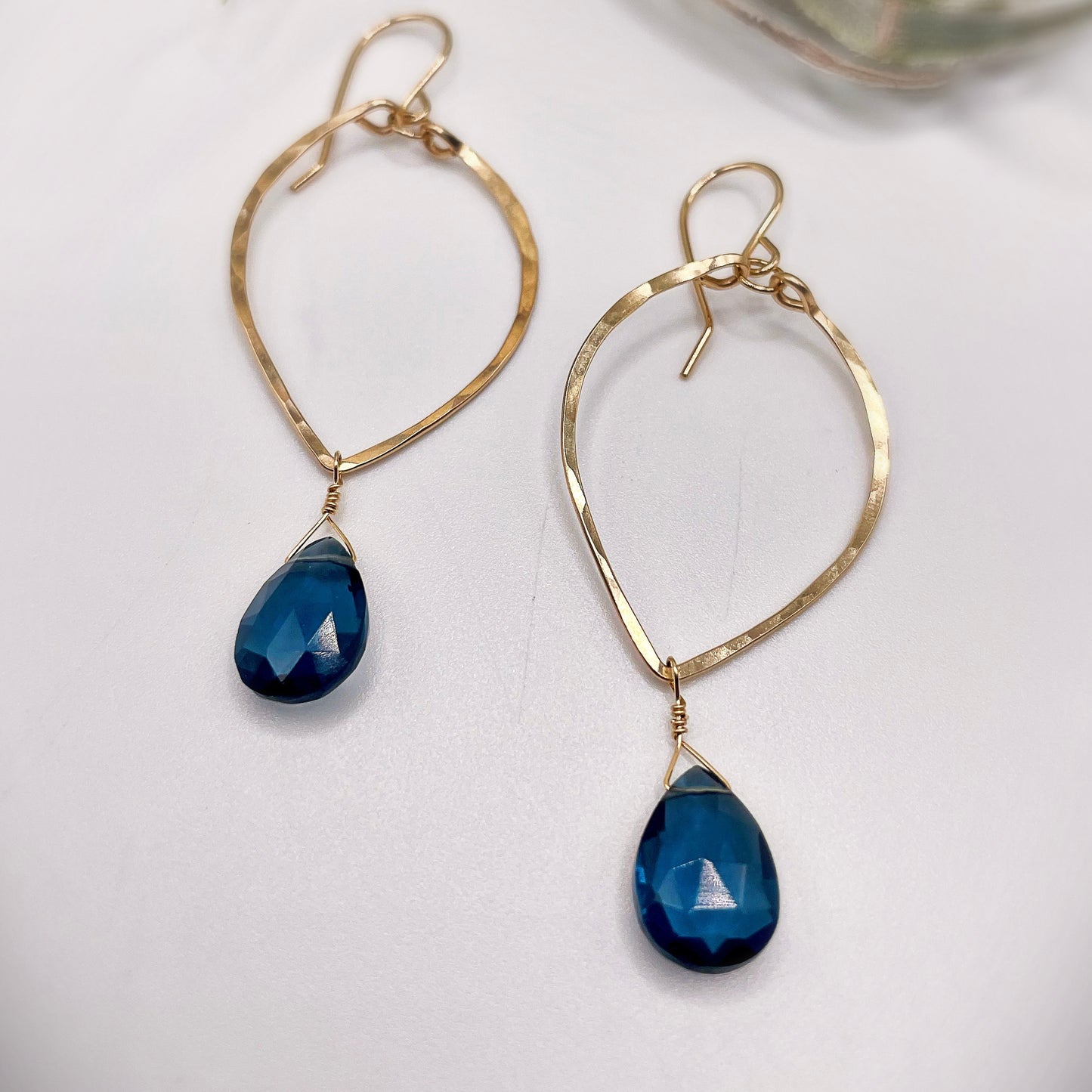 Topaz Leaf Hoops