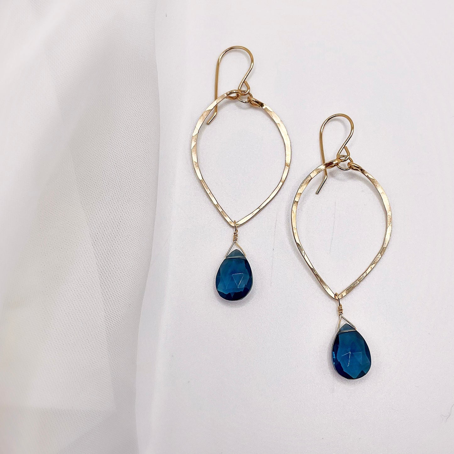 Topaz Leaf Hoops