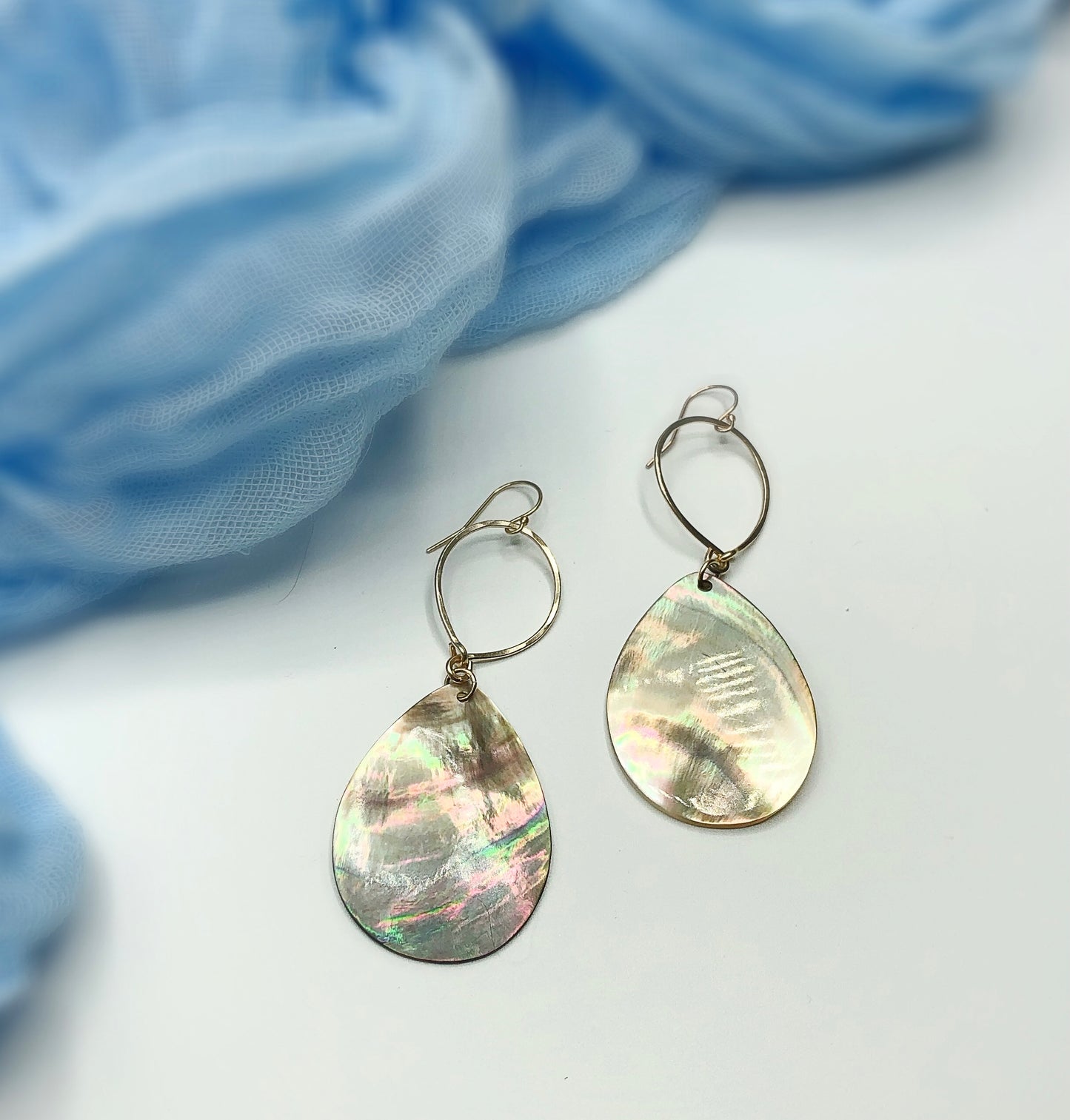 Ocean Breeze Mini Hoops - Blue Sky Feathers