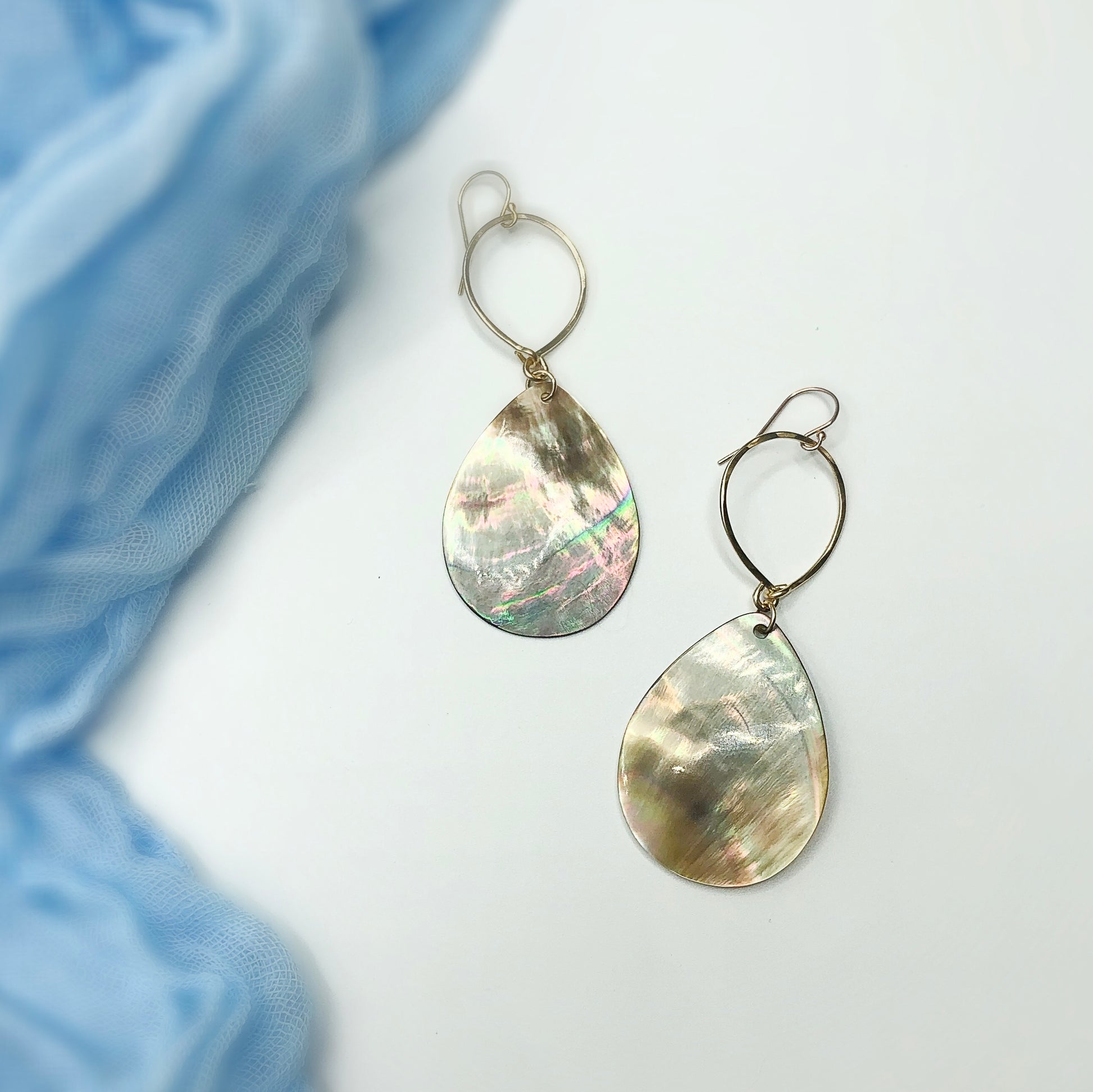 Ocean Breeze Mini Hoops - Blue Sky Feathers