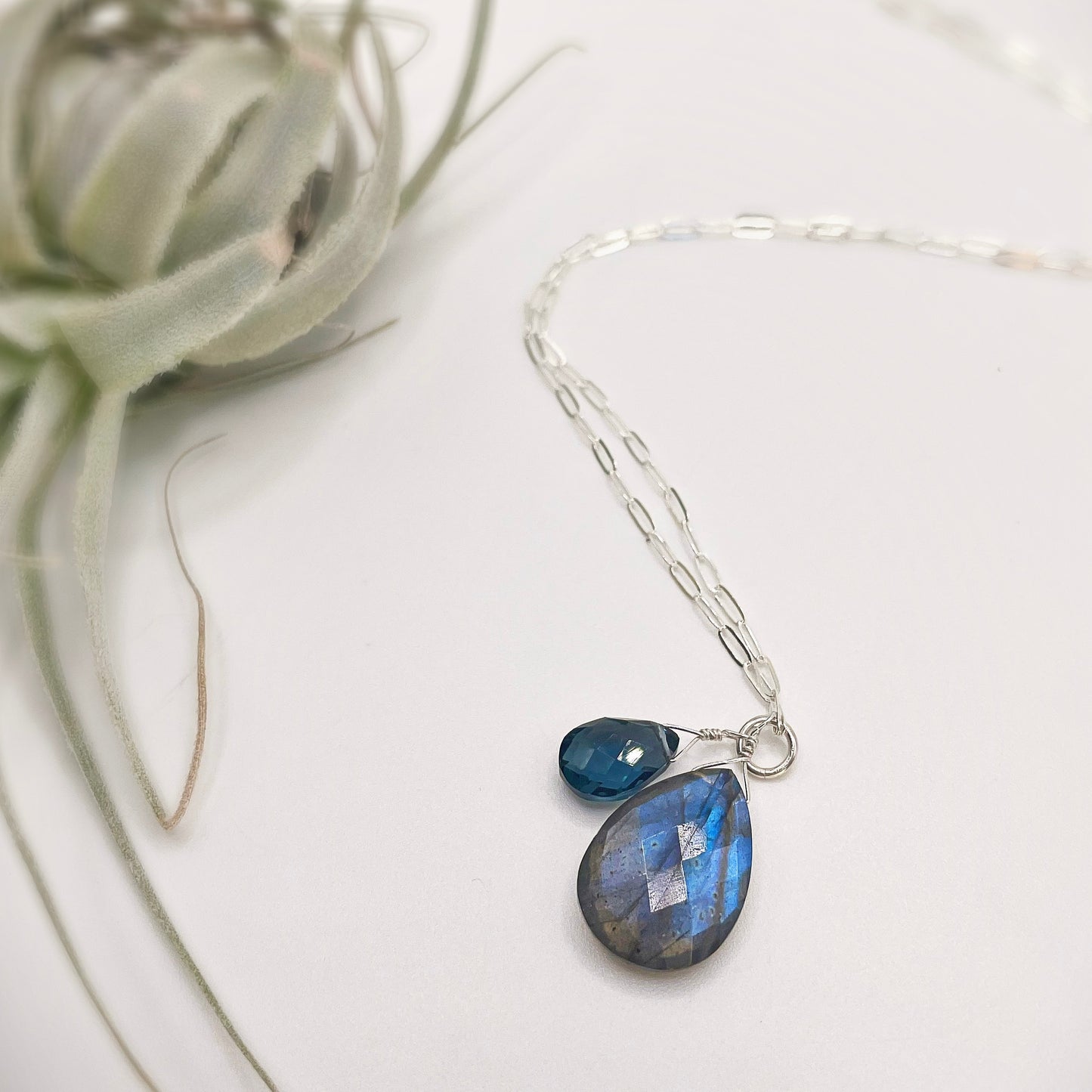 Labradorite Blue Quartz Necklace