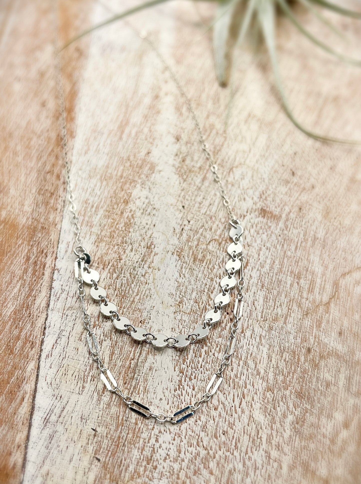 Shimmer Coin Double Necklace/Choker