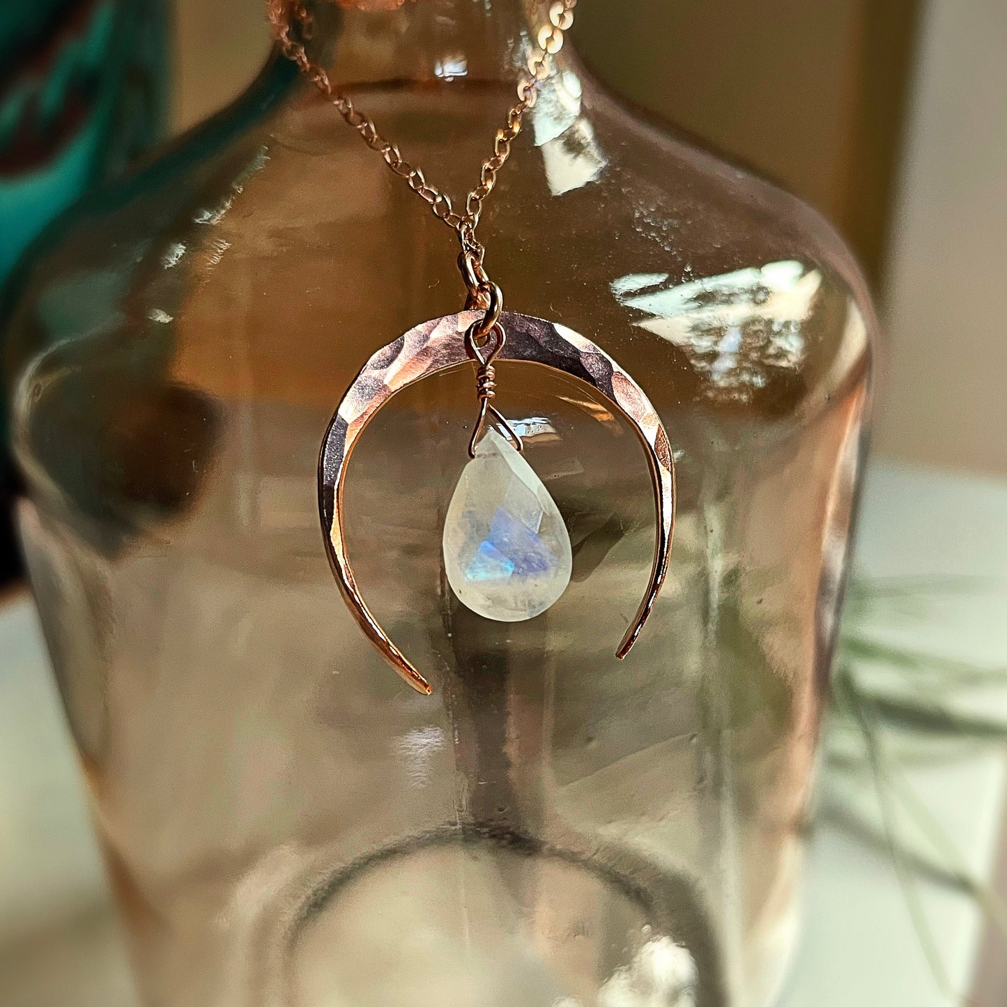 Rainbow Moonstone Luna Necklace