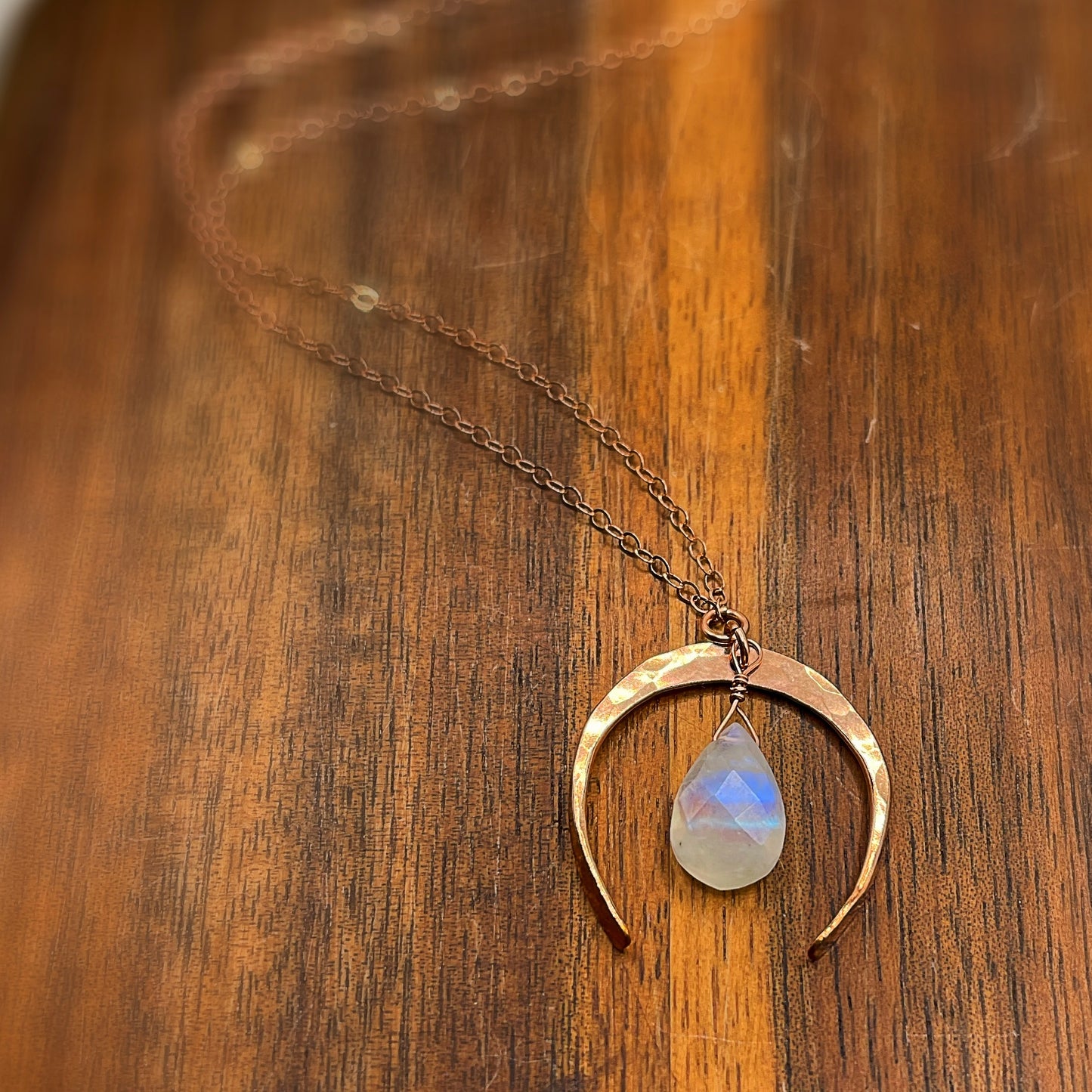 Rainbow Moonstone Luna Necklace