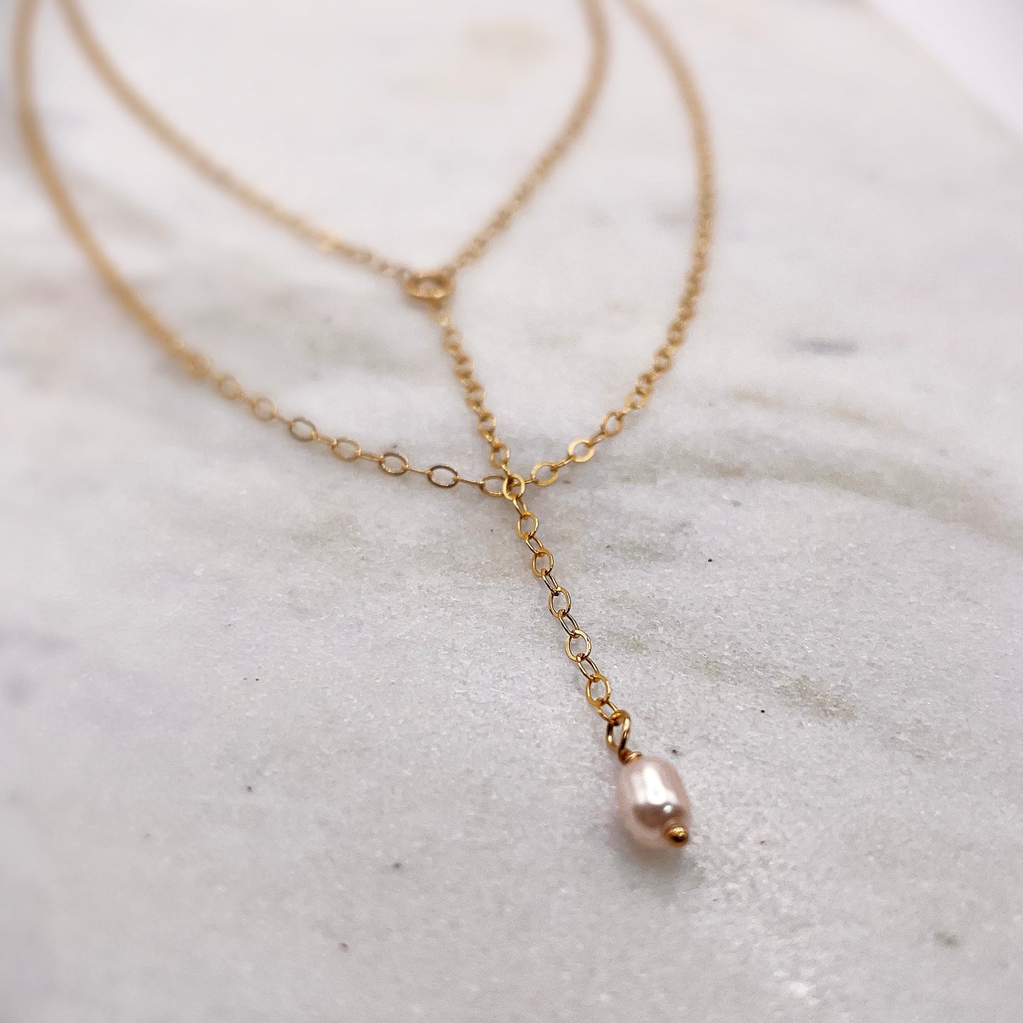 Keishi Layered Drop Necklace