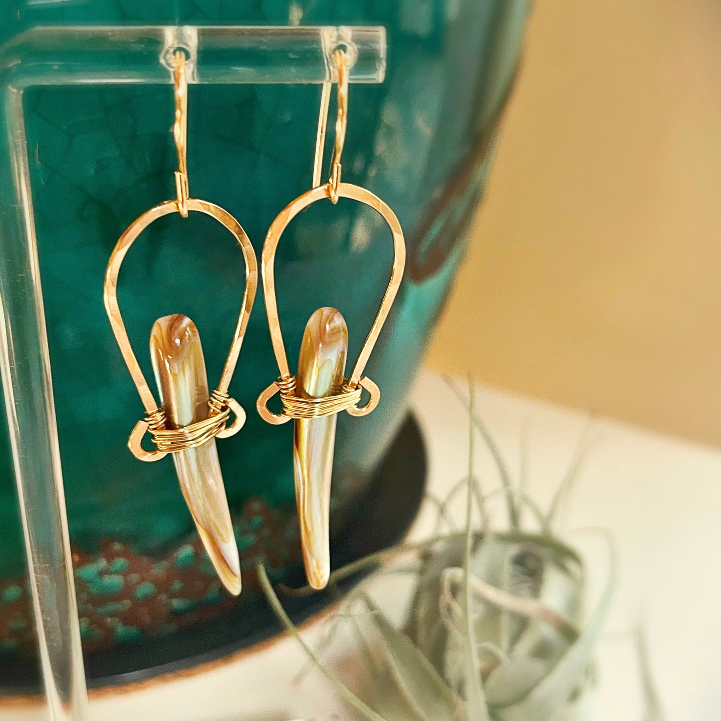 Mother of Pearl Spear Hoops
