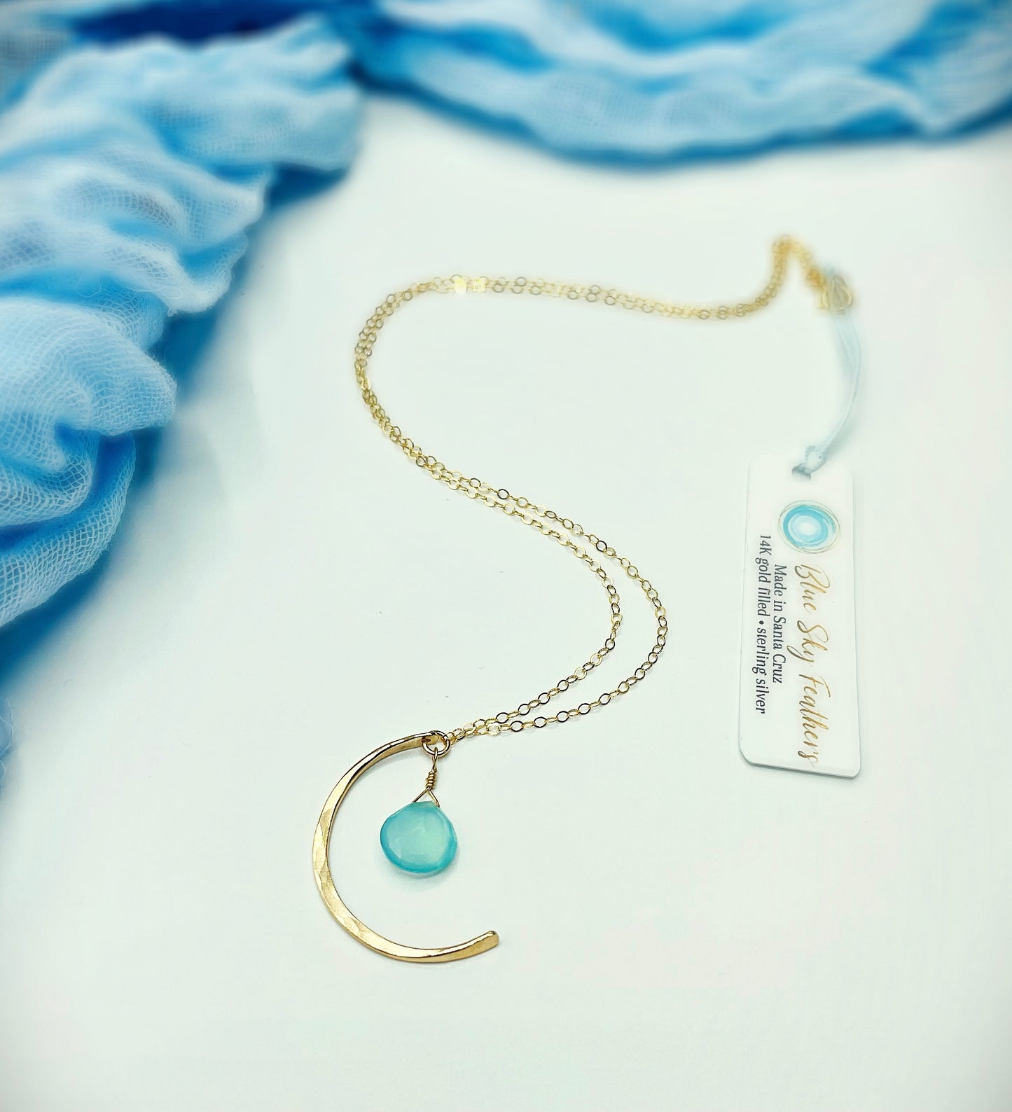 Blue Sky Luna Necklace - Blue Sky Feathers