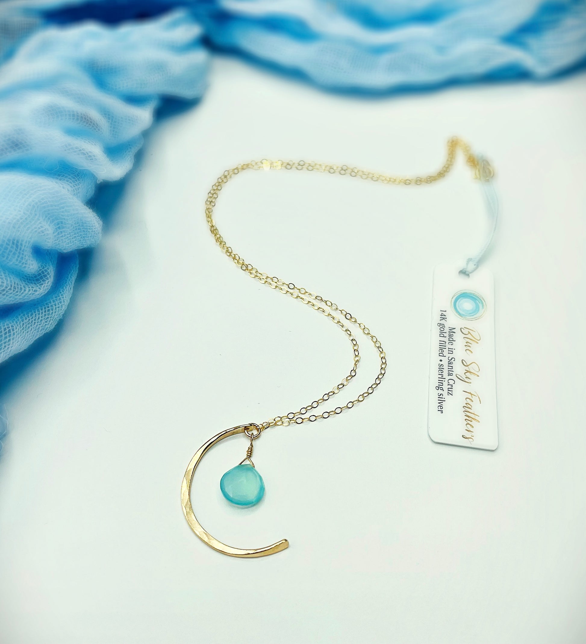 Blue Sky Luna Necklace - Blue Sky Feathers
