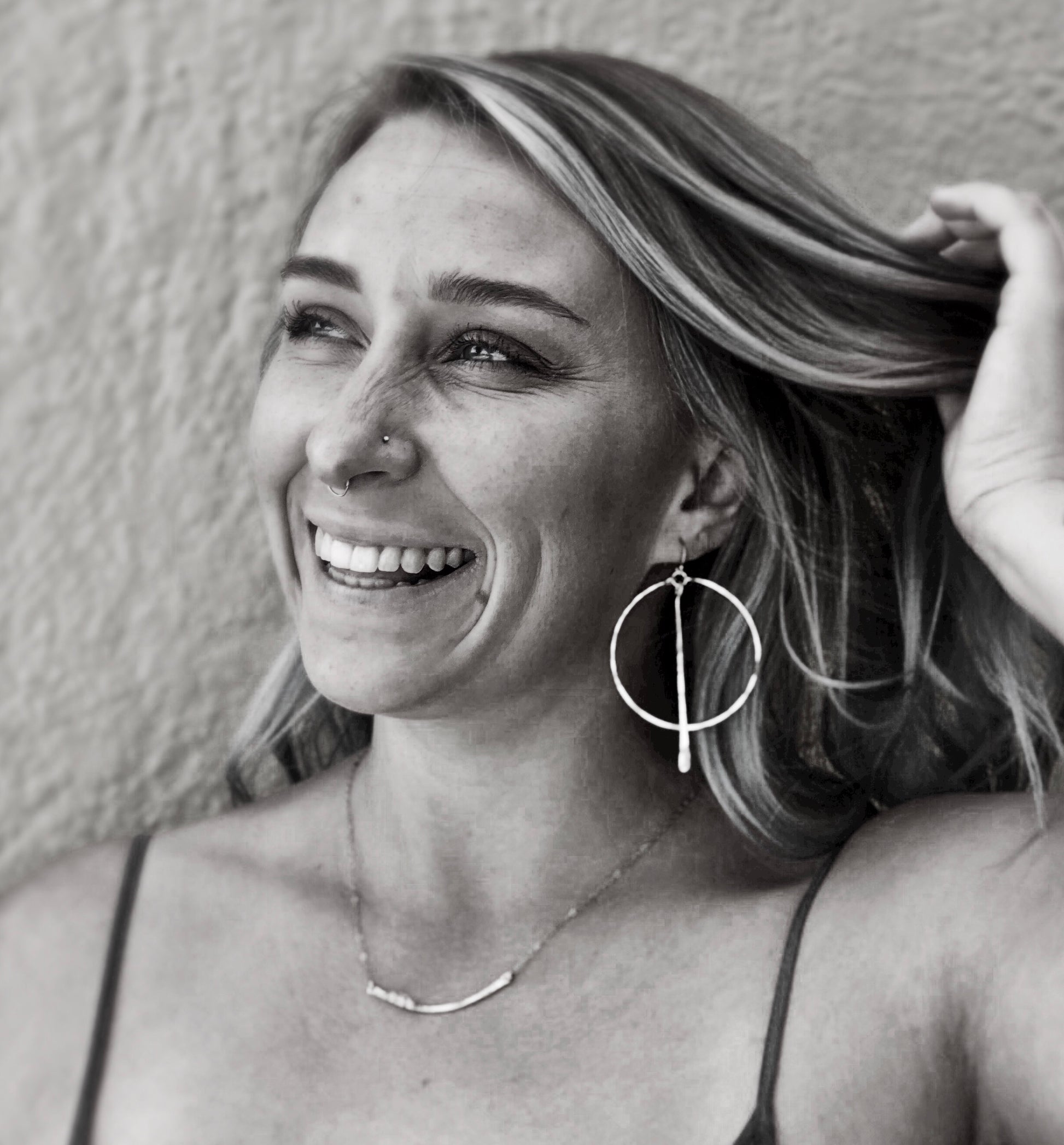 Cambria Hoops - Blue Sky Feathers