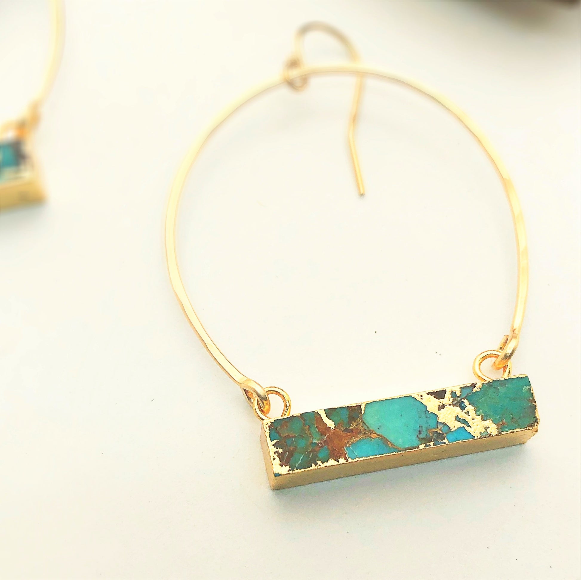 Turtle Bay Hoop Earrings - Blue Sky Feathers