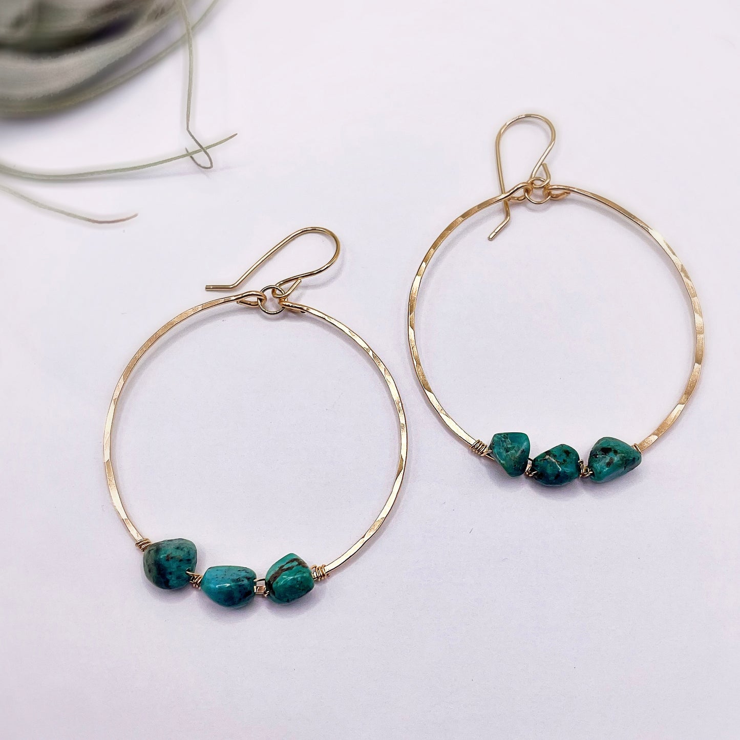 Turquoise Wrapped Hoops