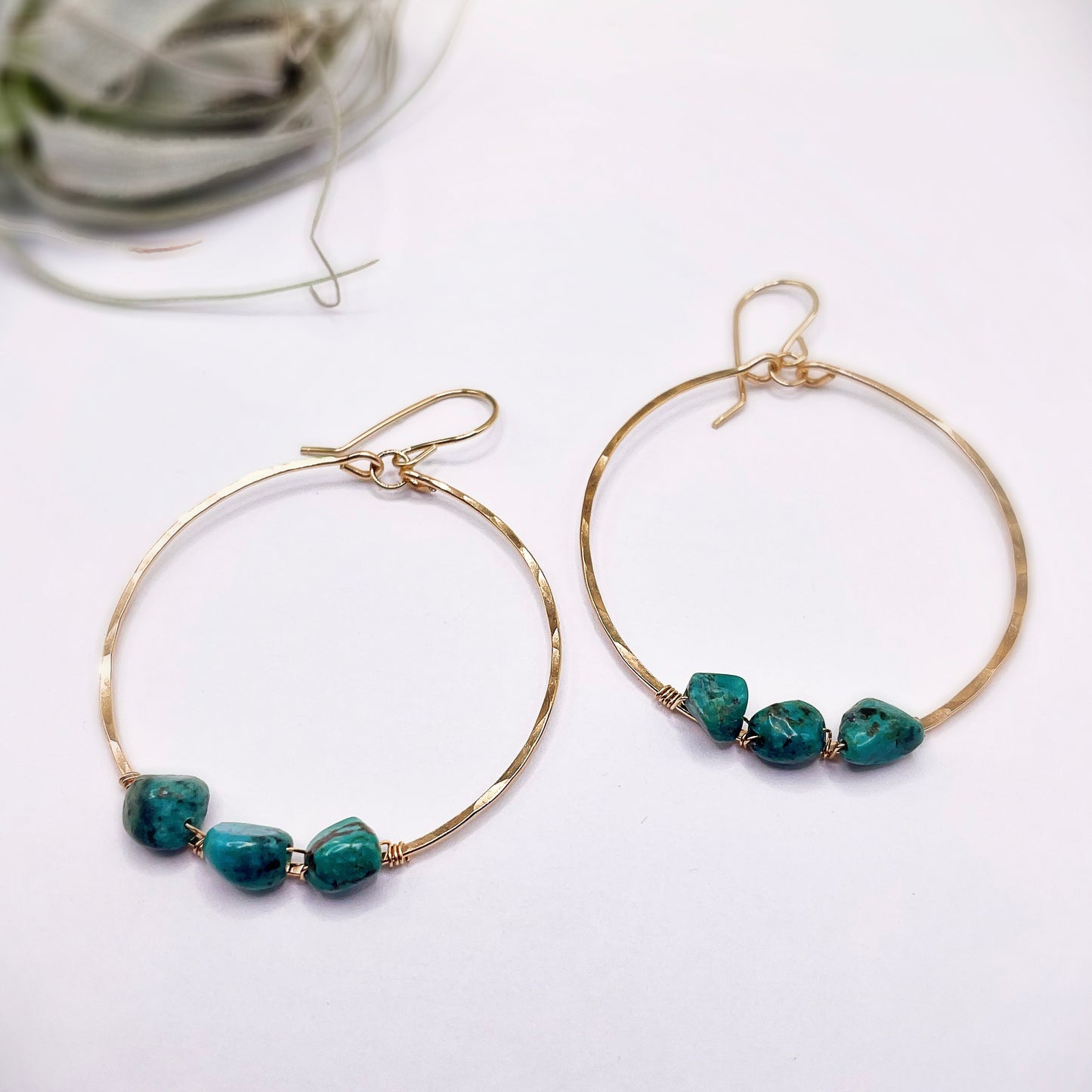 Turquoise Wrapped Hoops