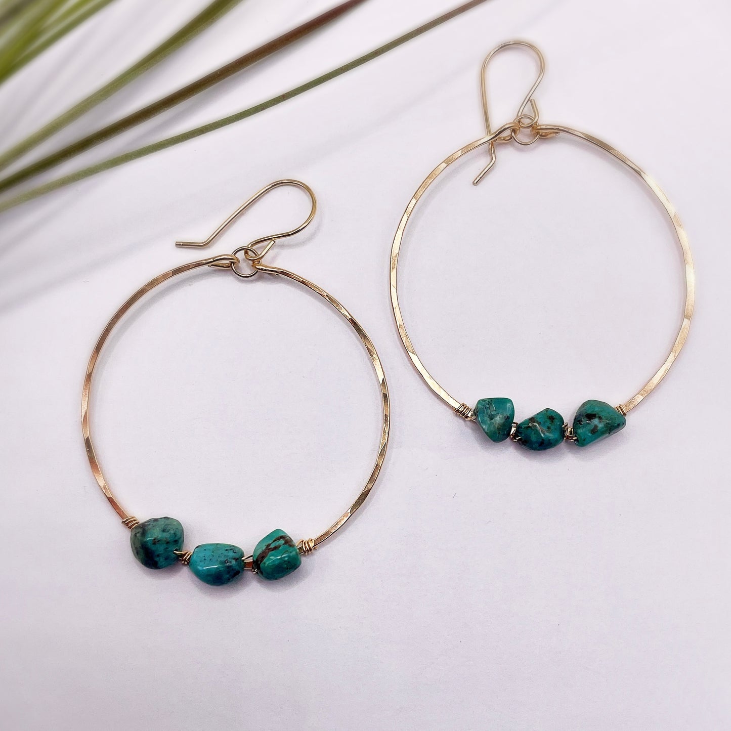 Turquoise Wrapped Hoops