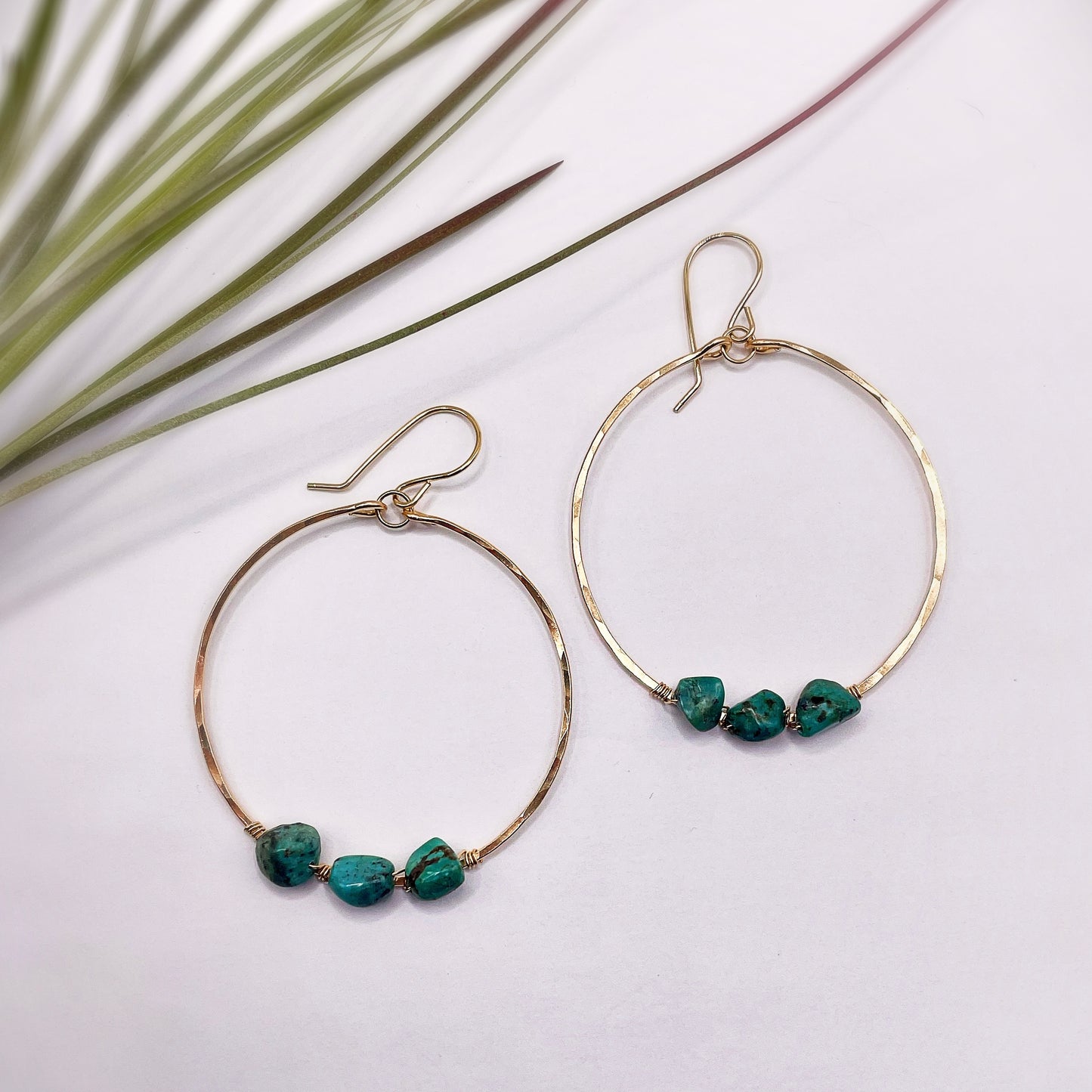 Turquoise Wrapped Hoops