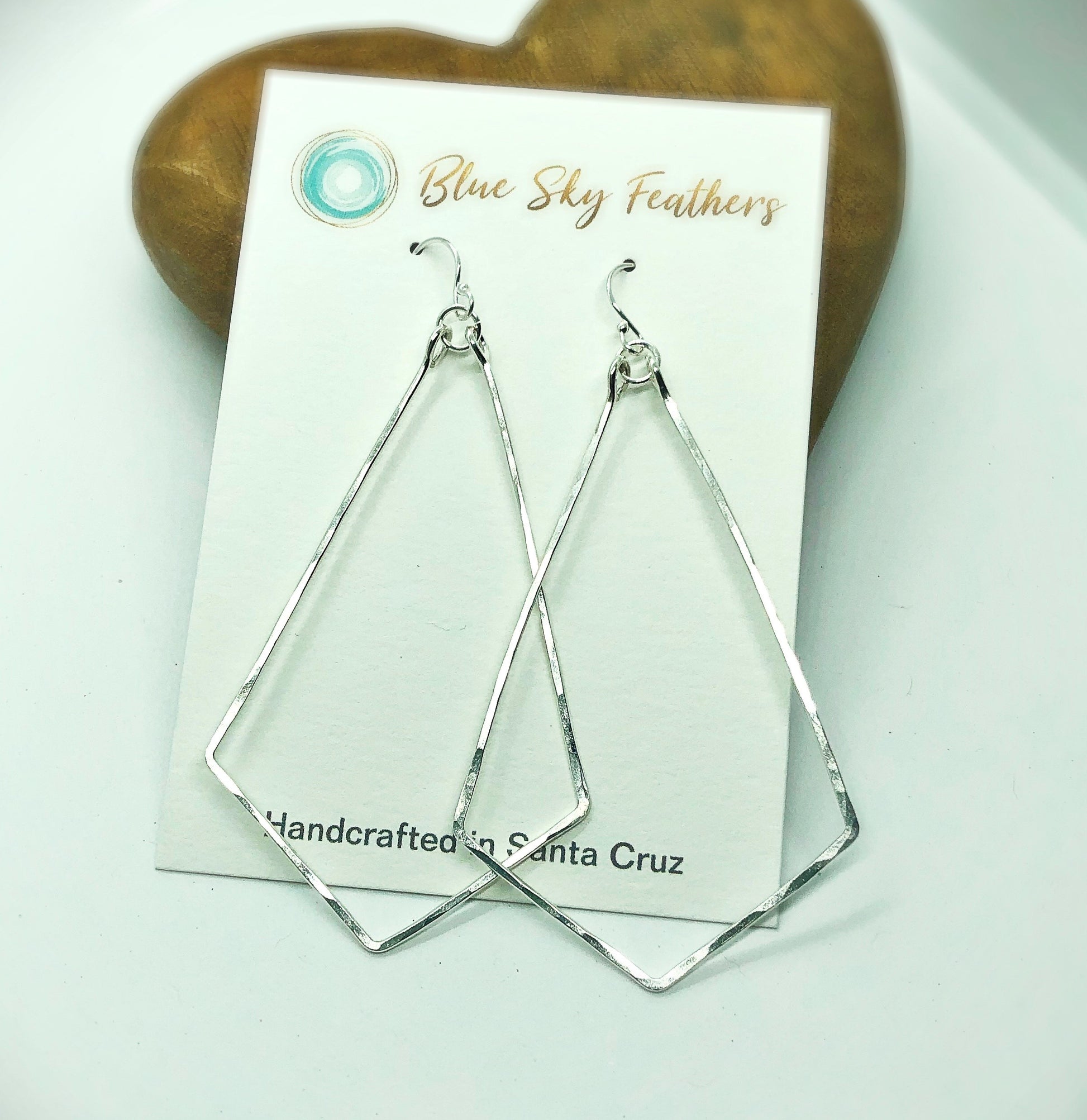 Geometric Hoops - Blue Sky Feathers