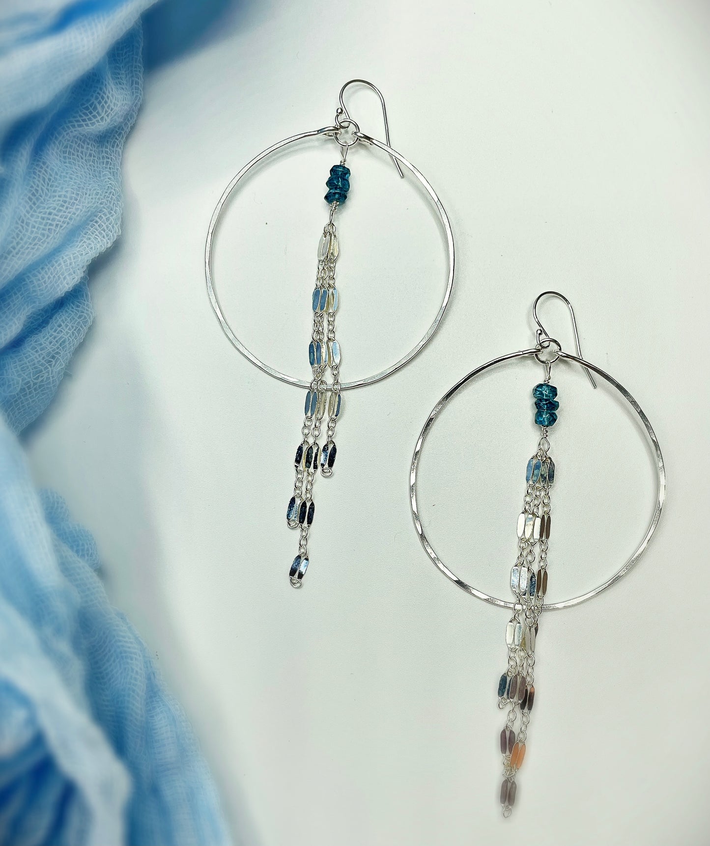 Sunrise Topaz Hoops - Blue Sky Feathers